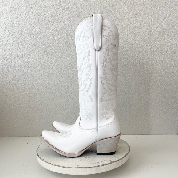 Lane MEGAN MORONEY Smokeshow Womens Cowboy Boots 7.5 White Western Cowgirl Tall - Picture 4 of 12